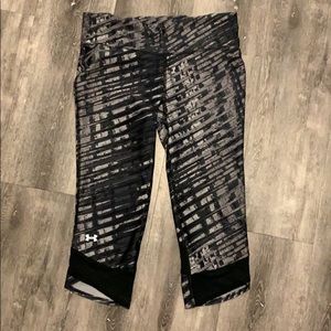 Under Armour Black and Grey workout crop pants